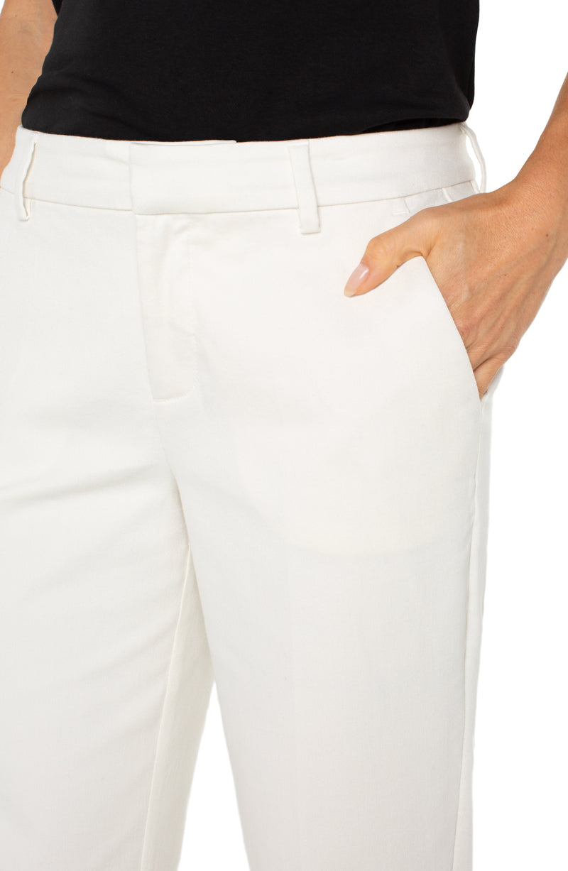 FINAL SALE Liverpool Kelsey Trouser With Side Slit - Whipped Cream