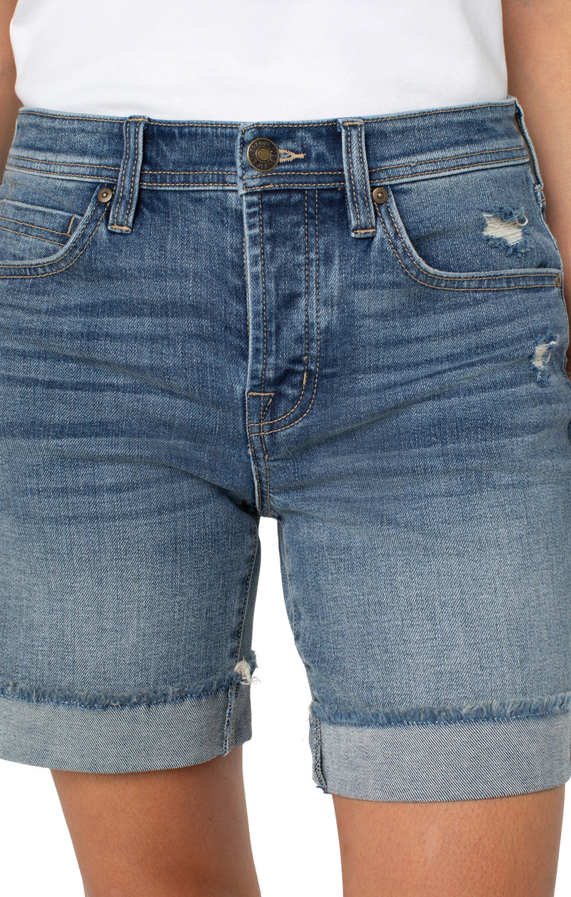 FINAL SALE Liverpool The Keeper Fray Cuff Shorts - Fair Oaks