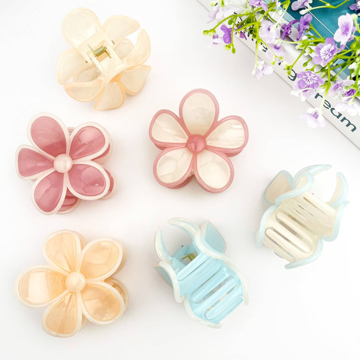 Two-color Plumeria Claw Clip, Seaside Holiday Hair Clip