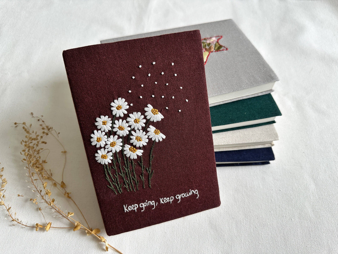 Handmade Journal with Cute Embroidery &amp; Inspirational Quote, Collection Rory ✅