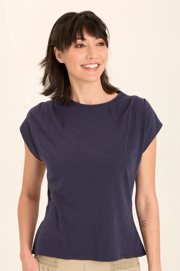 XCVI Wearables Slub Arwen Top - Navy
