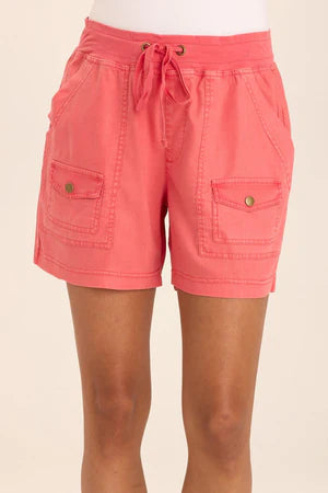 XCVI Wearables Milton Stretch Twill Cargo Short  in Retrograde Pigment