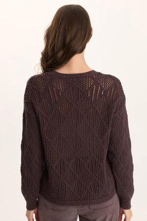 Rothwell Cotton Knit Relaxed-Fit Sweater Top  in Bistro Pigment