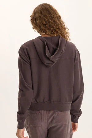XCVI Balfore Twill Knit Hooded Bomber  in Bistro Pigment