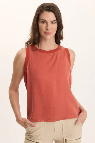 XCVI Katrine Soft Twill Elevated Tank  in Papaver