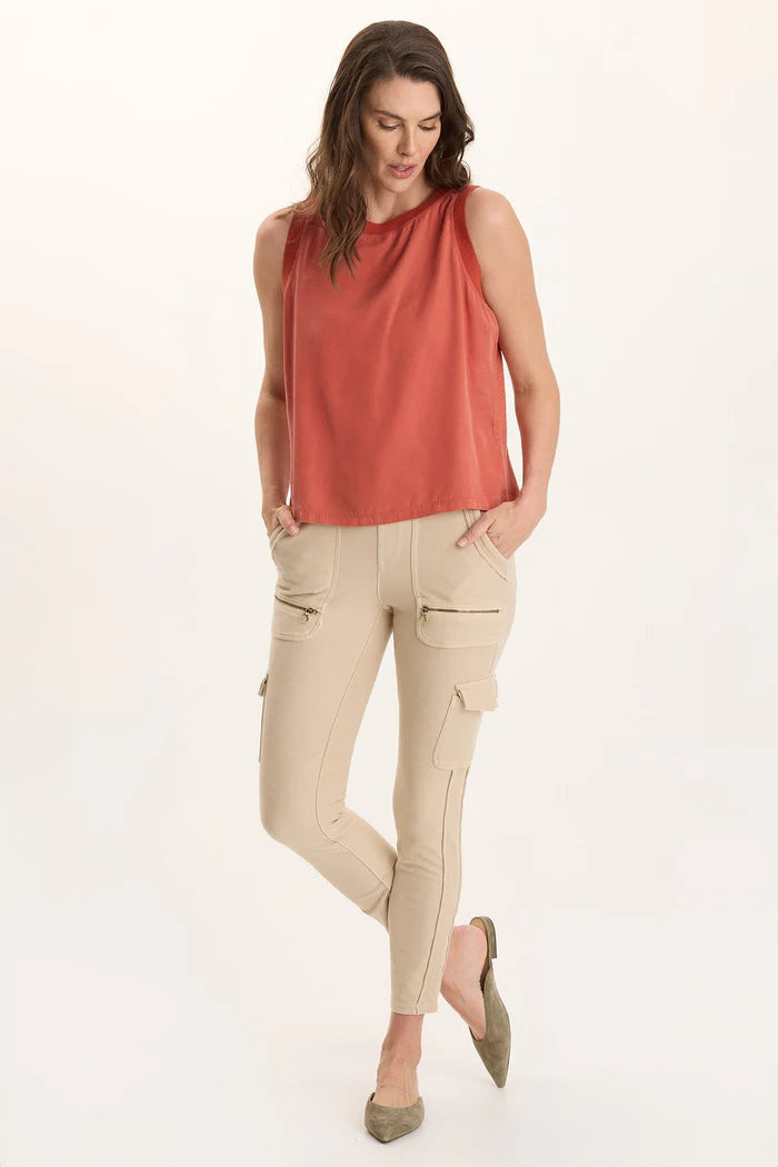 XCVI Katrine Soft Twill Elevated Tank  in Papaver