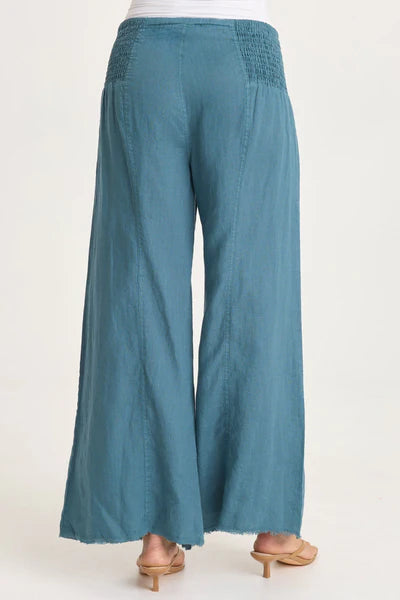 XCVI Coleson Linen Wide Leg Pant  in Dark Night