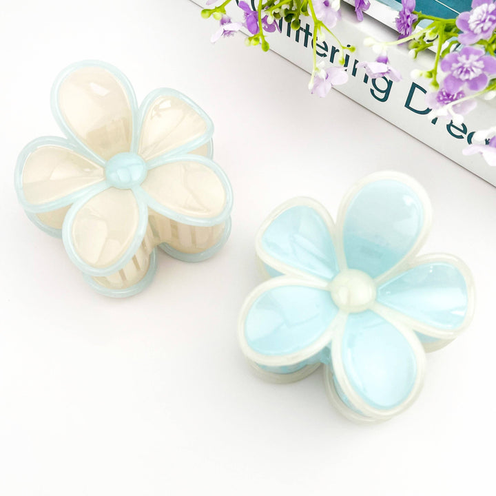 Two-color Plumeria Claw Clip, Seaside Holiday Hair Clip