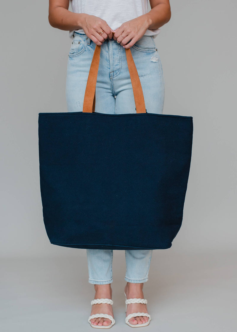 FINAL SALE Navy Drink On A Boat Tote