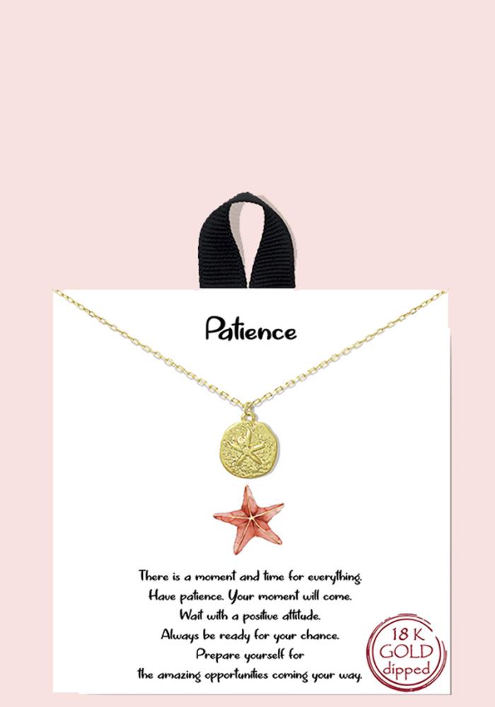 Patience Pendant Dainty Necklace - Gold
