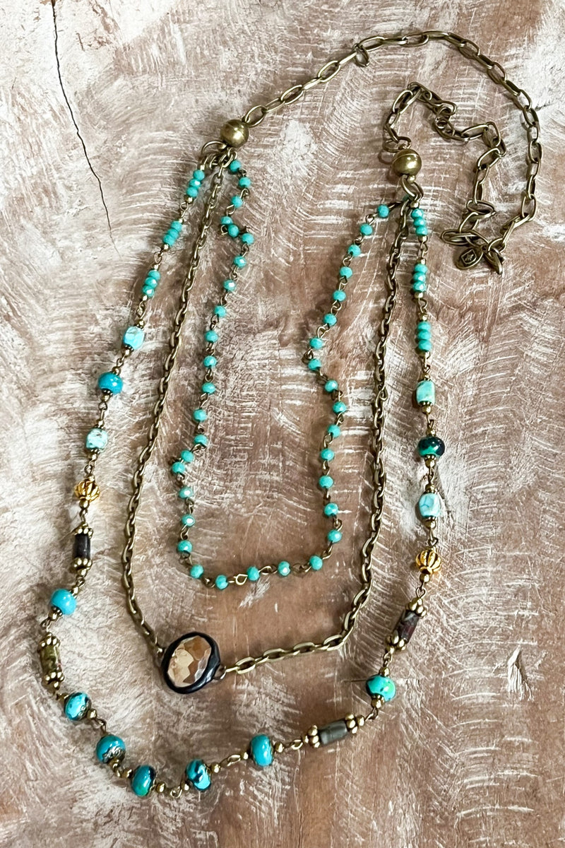 Justina Necklace African Turquoise 001-68374-N