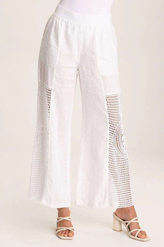 XCVI Tangent Linen/Crochet Wide Leg Pant