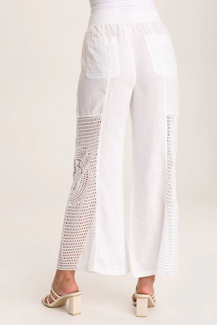 XCVI Tangent Linen/Crochet Wide Leg Pant