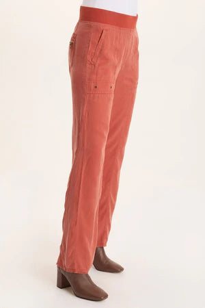 XCVI Schyler Soft Twill Wide-Leg Trouser  in Papaver
