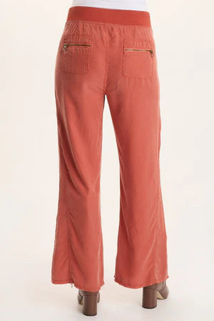 XCVI Schyler Soft Twill Wide-Leg Trouser  in Papaver