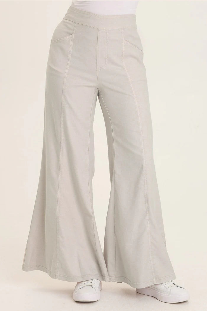 XCVI Wearables Faulk Twill Pull-On Bell Bottoms  in Sonic Silver