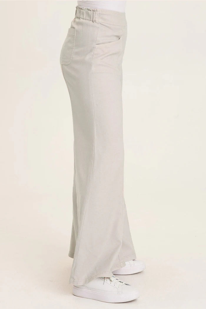 XCVI Wearables Faulk Twill Pull-On Bell Bottoms  in Sonic Silver