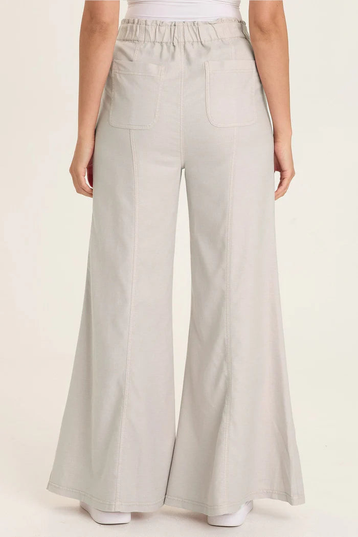 XCVI Wearables Faulk Twill Pull-On Bell Bottoms  in Sonic Silver