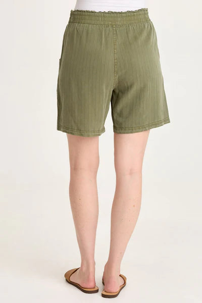 XCVI Lynn Embroidered Pinstripe Short Espalier Pigment