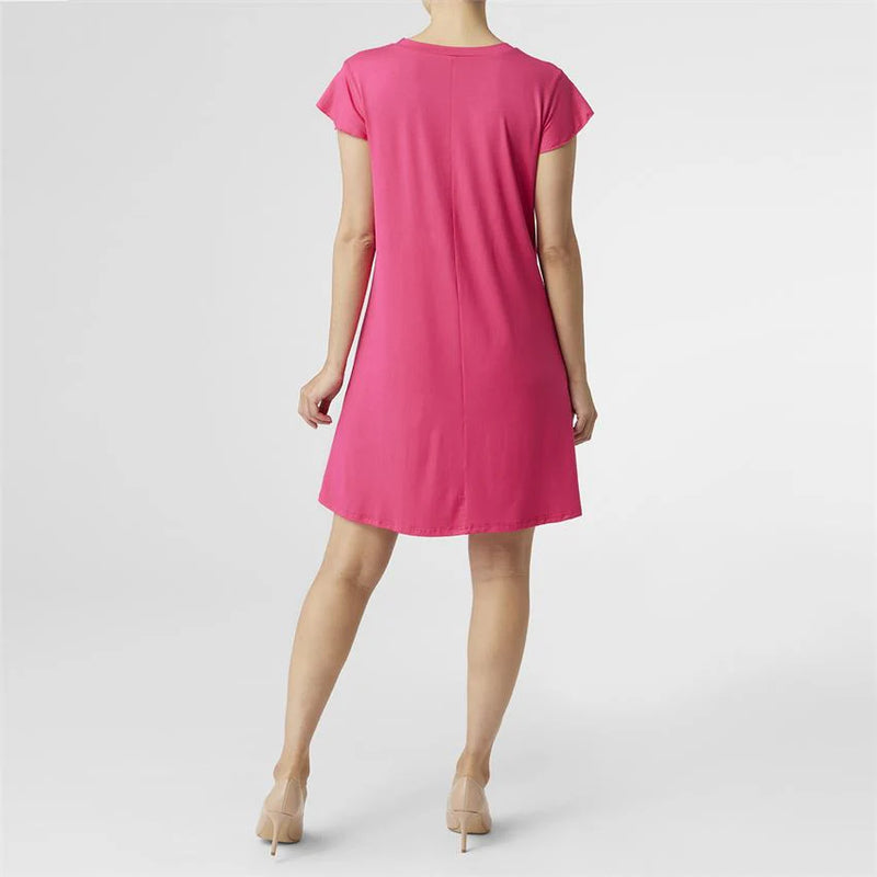 Francis Flutter Sleeve Dress - Bright Rose 2319007