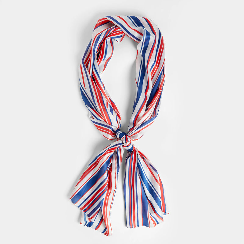 Patriotic Sleek Striped Oblong Scarf - Red/White/Blue 2424501A
