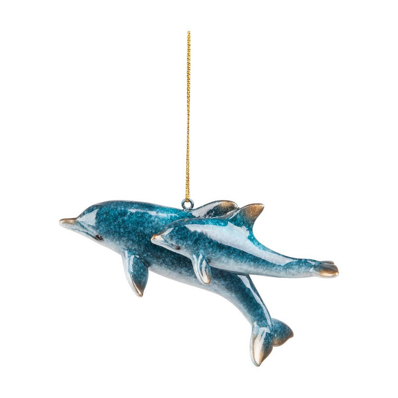 Christmas Cozumel Mom & Calf Dolphin Ornament