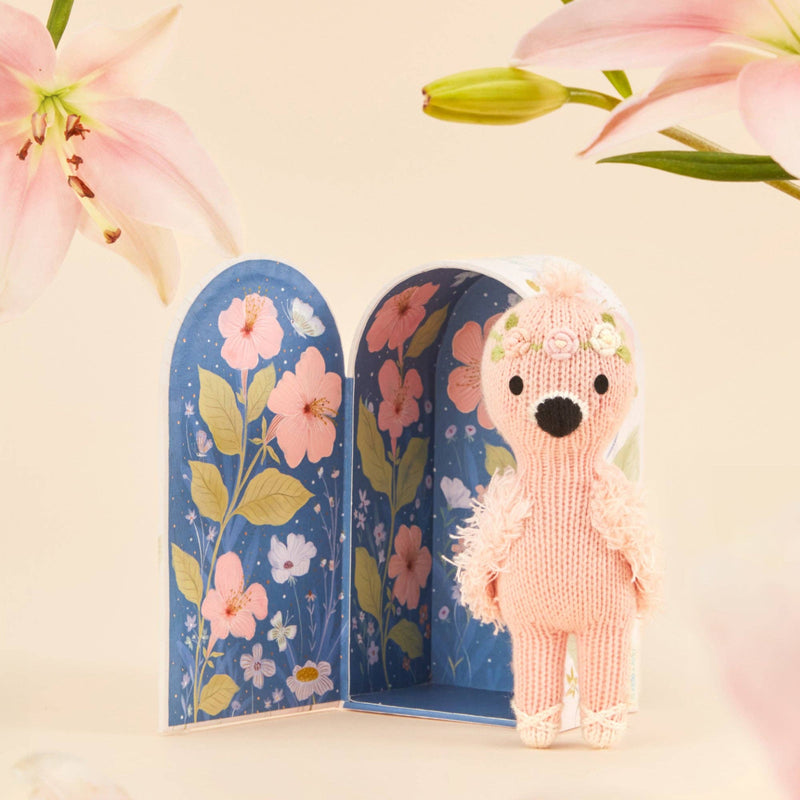 Cuddle+Kind Tiny Penelope the flamingo, gives 10 meals