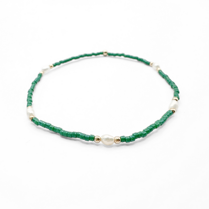 Game Day Gold-Filled & Natural Rice Pearls Waterproof Bracelets