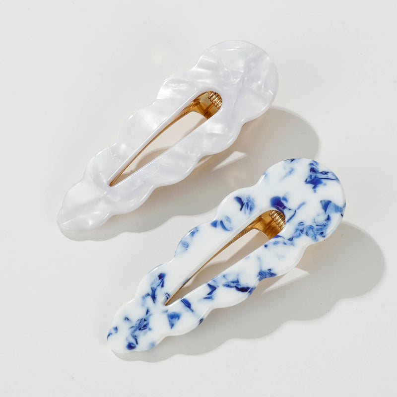 Marina Coastal | Scalloped Barrette Hair Clip (Set of 2)