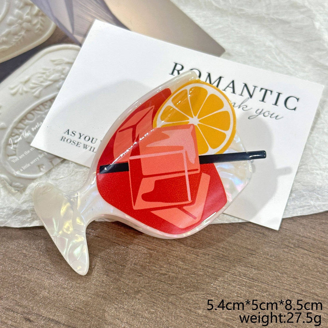Funny Summer Beach Drink Cocktail Hair Claw Clip
