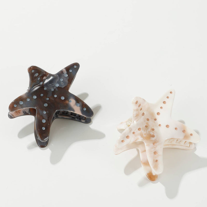 Calacatta Starfish | Medium Painted Starfish Claw Clip