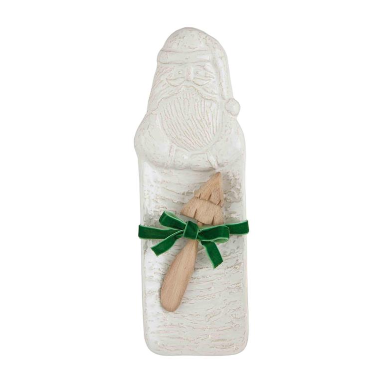 Mud Pie White Santa Hostess Set