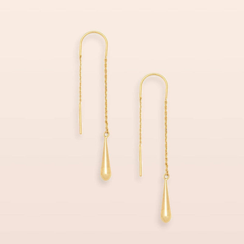 Refined Earring Collection - Teardrop Threader/Gold Vermeil