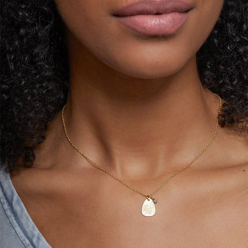 Stone Intention Charm Necklace - Dalmatian/Gold