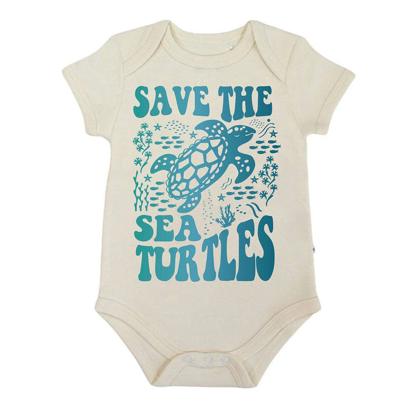 Save the Sea Turtles Ocean Conservation Cotton Baby Onesie