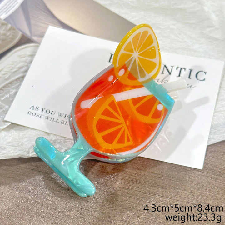 Funny Summer Beach Drink Cocktail Hair Claw Clip