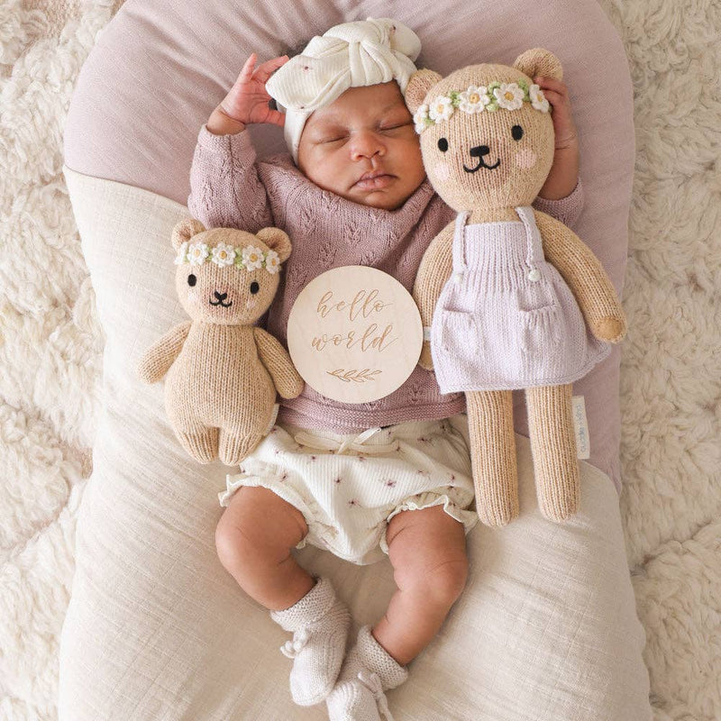 Cuddle+Kind Baby honey bear (ivory floral)