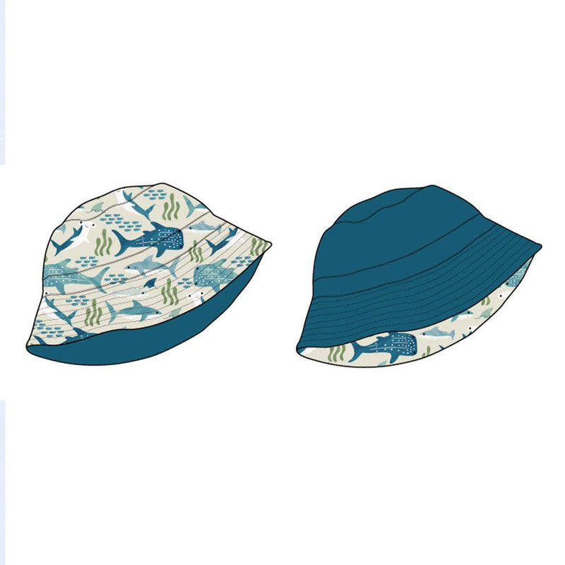 Shark Friends Ocean Blue Reversible Kids Bucket Hat