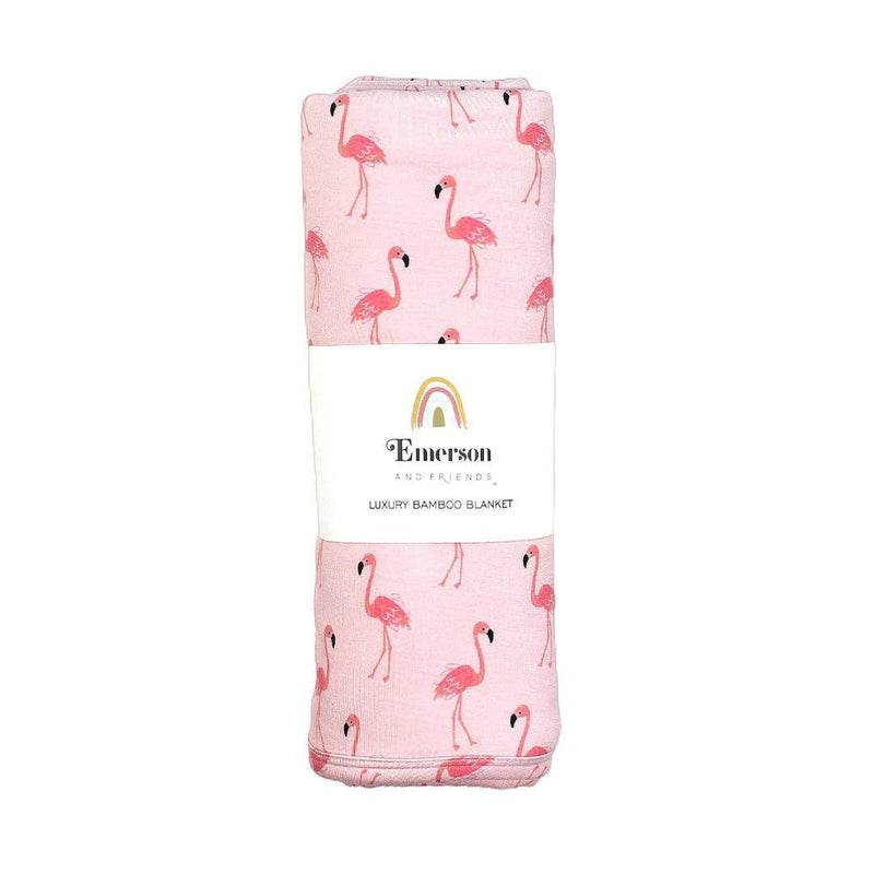 Fancy Flamingos Luxury Bamboo Blanket