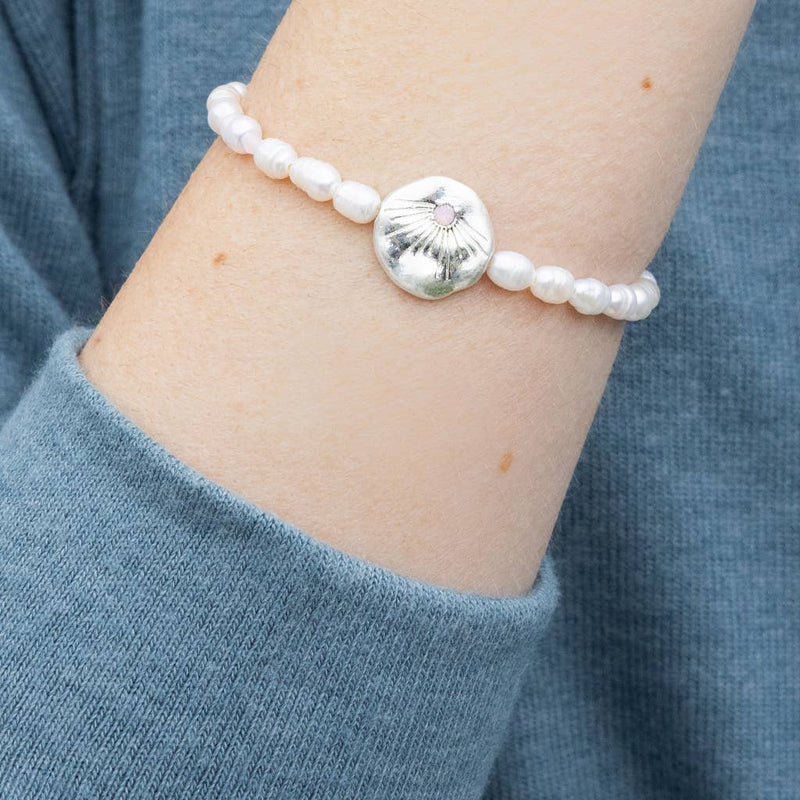 Pearl Affirmation Bracelet - Love/Silver