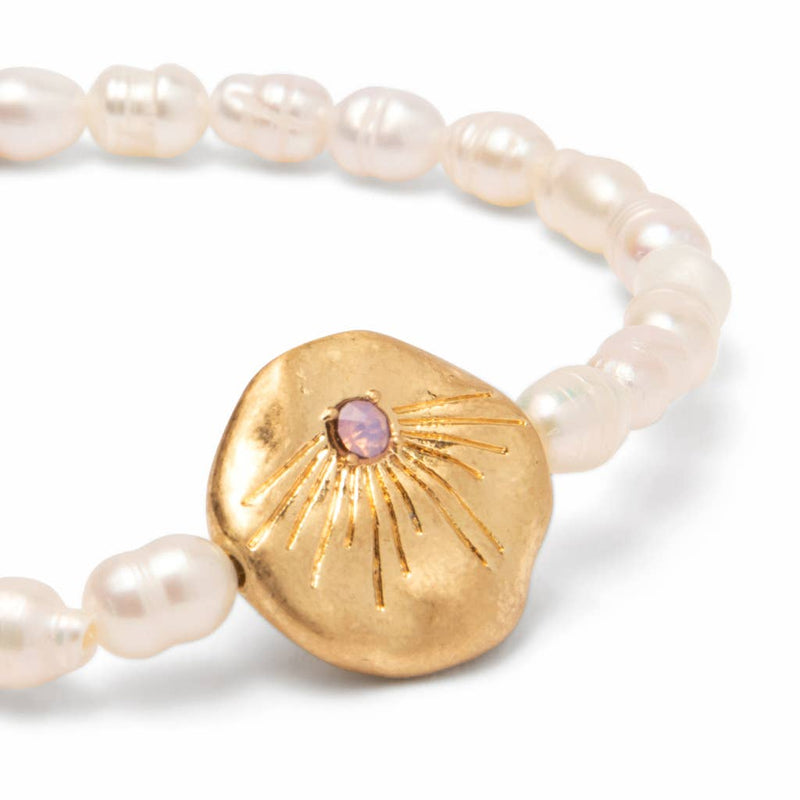 Pearl Affirmation Bracelet - Love/Gold