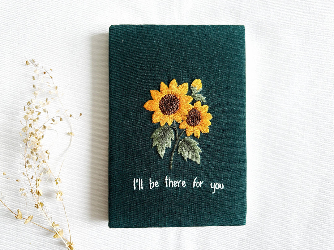Handmade Journal with Cute Embroidery &amp; Inspirational Quote, Collection Rory ✅