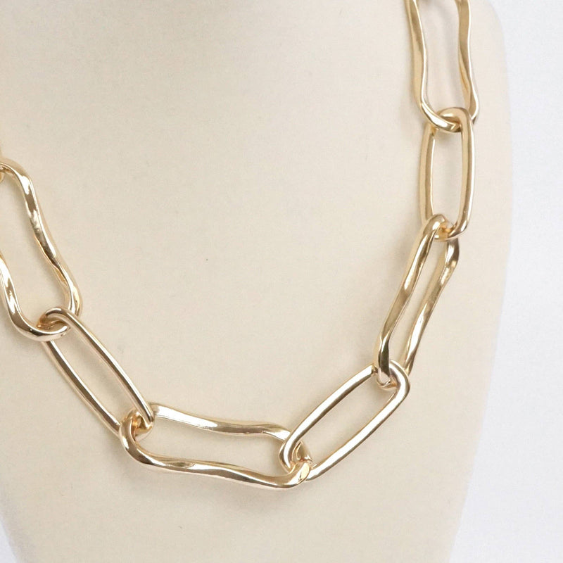 Chunky Chain Necklace Big Long Golden Links