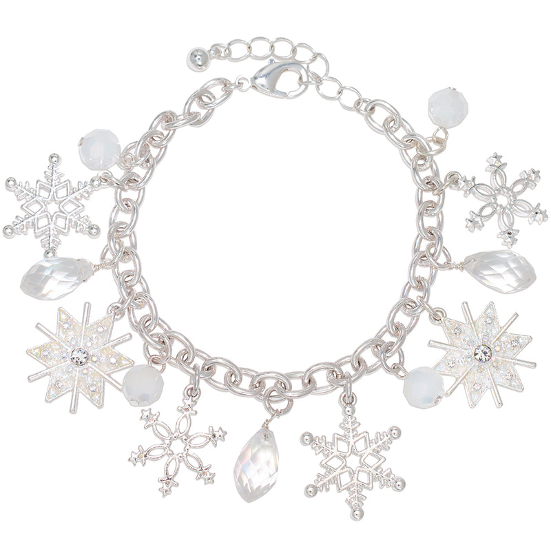 Bracelet-Snowflakes w Crystals