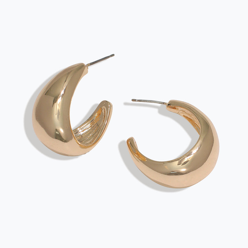 Earrings-High Polished Gold Hoops