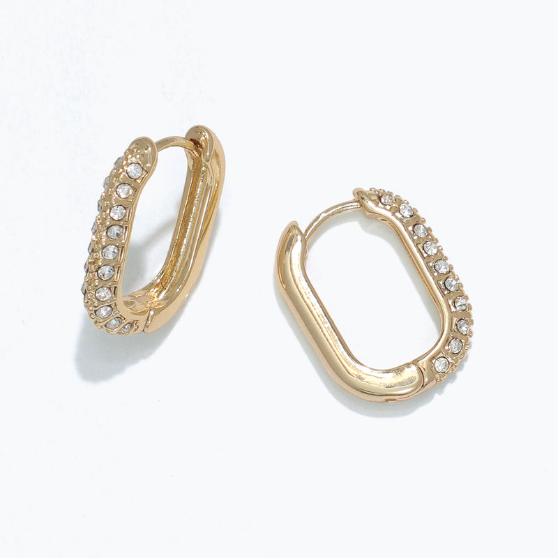 Earrings-Gld Hinged Ovals w Cry