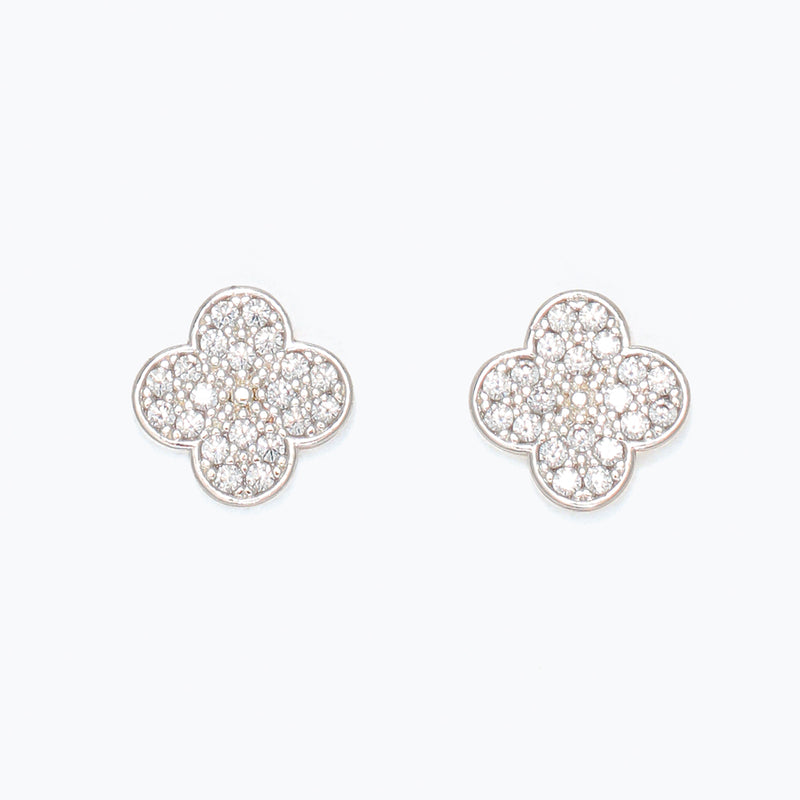 Earrings-Silver + CZ Inlay