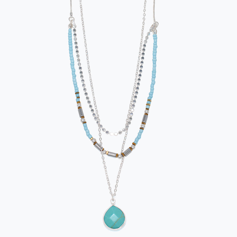 Necklace-Silver Layers with Turq
