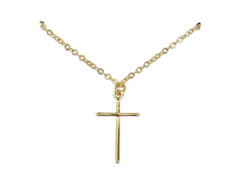 Periwinkle Necklace - Classic Gold Cross