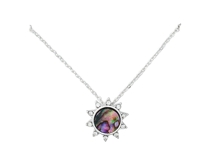 Necklace-Abalone Sun w Crystals 8180233